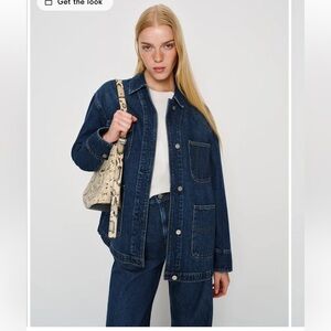 Reformation Dark Indigo Oversized Denim Jacket